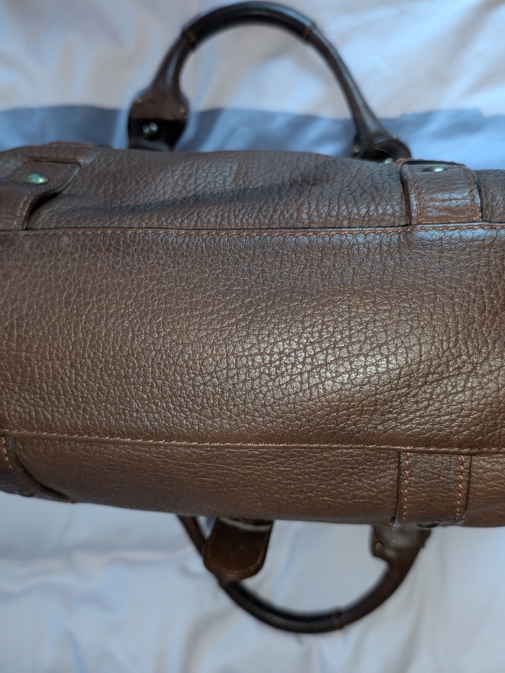 Vintage Betsey Johnson Rare Y2K Brown Leather Studded Satchel Bag - Picture 5 of 10